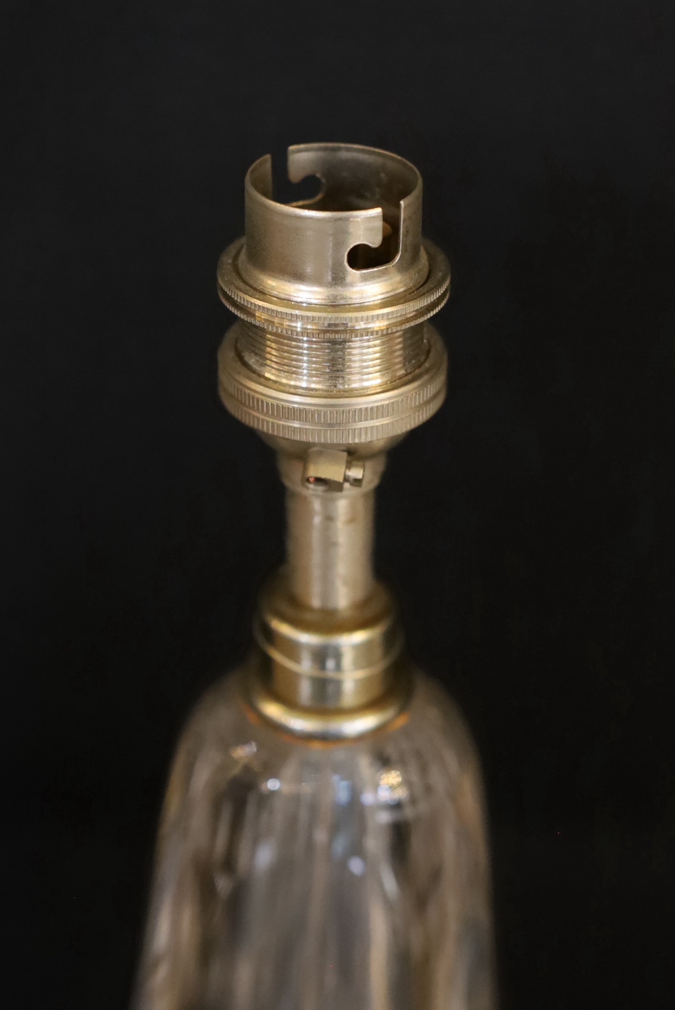 A 1960s Murano bubble glass table lamp, height 37cm